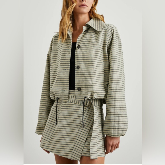Rails Jackets & Blazers - NEW RAILS North Mini Check Twill Jacket In Sage Small